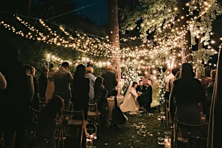 Outdoor wedding decor lights